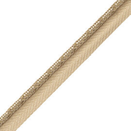 Francoise Metallic Cord With Tape Trim by Samuel & Sons in White Gold