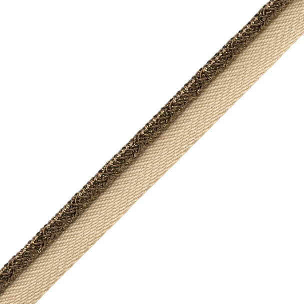 Francoise Metallic Cord With Tape Trim by Samuel & Sons in Antique Gold