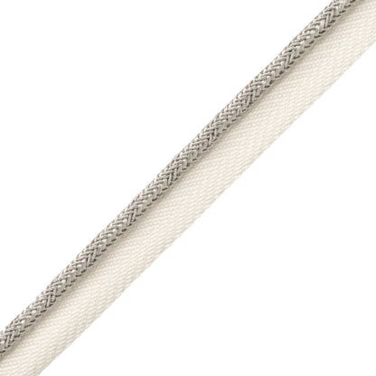 Francoise Metallic Cord With Tape Trim by Samuel & Sons in Silver