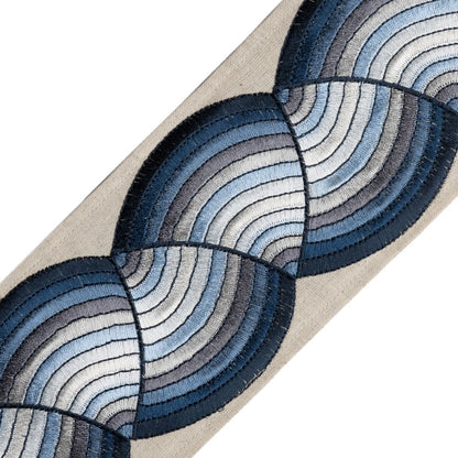 Elora Embroidered Border Trim by Samuel & Sons in Deep Sea