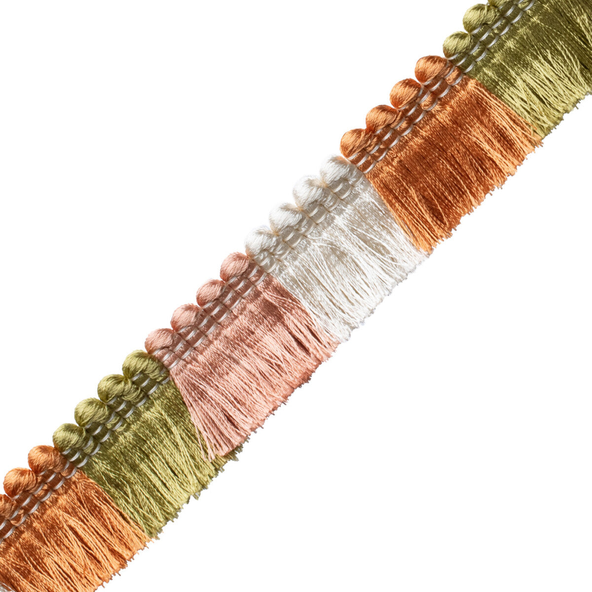 Trianon Blocked Brush Fringe Trim by Samuel & Sons in Chiffon
