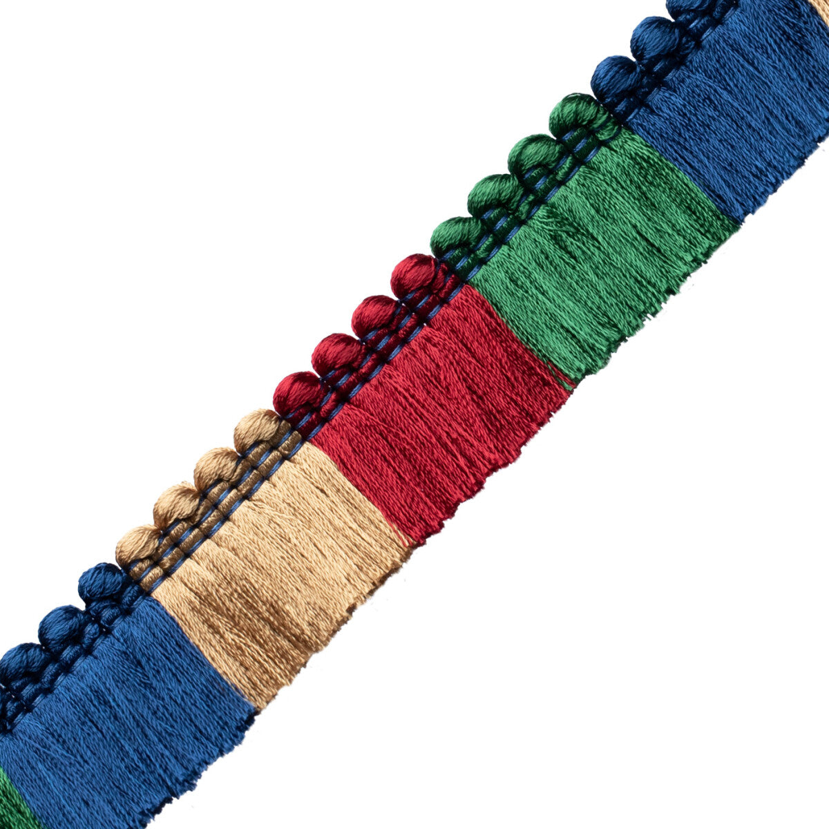 Trianon Blocked Brush Fringe Trim by Samuel & Sons in Jewel