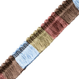 Trianon Blocked Brush Fringe Trim by Samuel & Sons in Chocolat