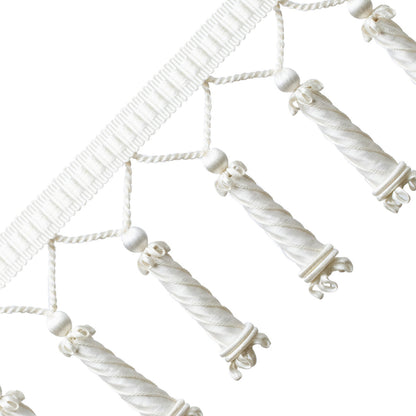 Trianon Carved Beaded Fringe Trim by Samuel & Sons in Pearl