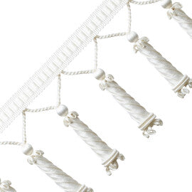 Trianon Carved Beaded Fringe Trim by Samuel & Sons in Pearl
