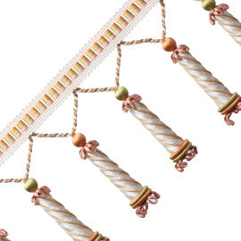 Trianon Carved Beaded Fringe Trim by Samuel & Sons in Chiffon