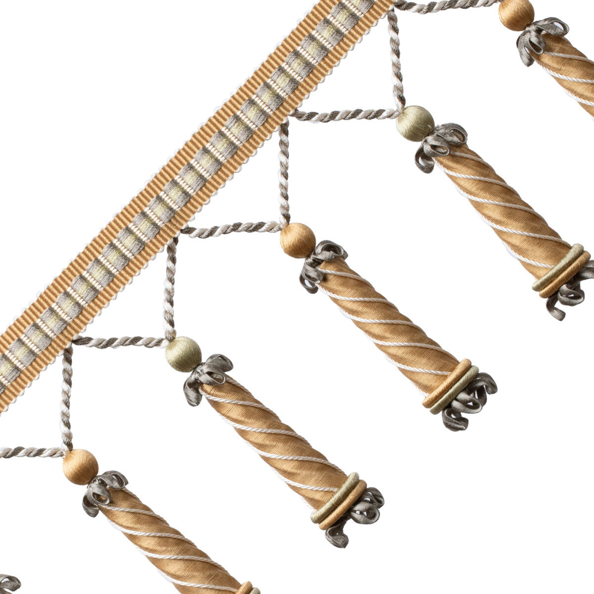 Trianon Carved Beaded Fringe Trim by Samuel & Sons in Citrine