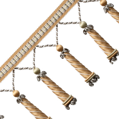 Trianon Carved Beaded Fringe Trim by Samuel & Sons in Citrine