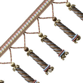 Trianon Carved Beaded Fringe Trim by Samuel & Sons in Chocolat