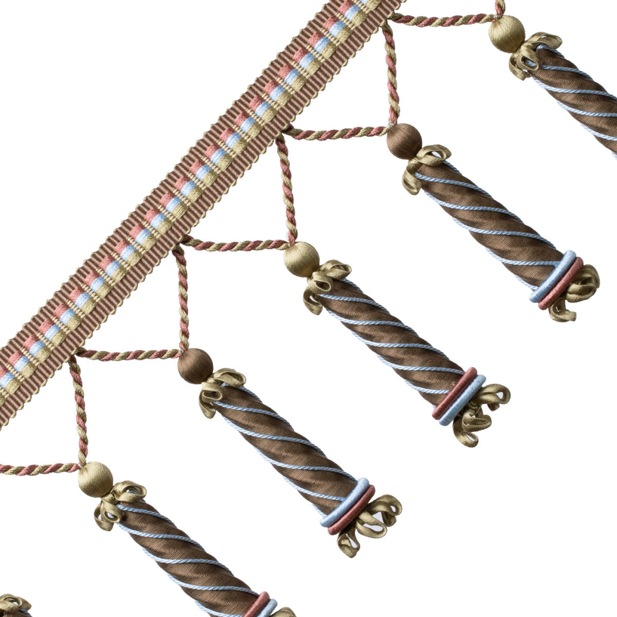 Trianon Carved Beaded Fringe Trim by Samuel & Sons in Chocolat
