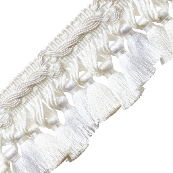 Trianon Scalloped Tassel Frnge Trim by Samuel & Sons in Pearl