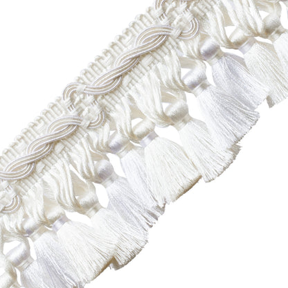 Trianon Scalloped Tassel Frnge Trim by Samuel & Sons in Pearl