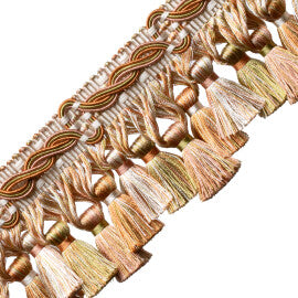 Trianon Scalloped Tassel Frnge Trim by Samuel & Sons in Chiffon