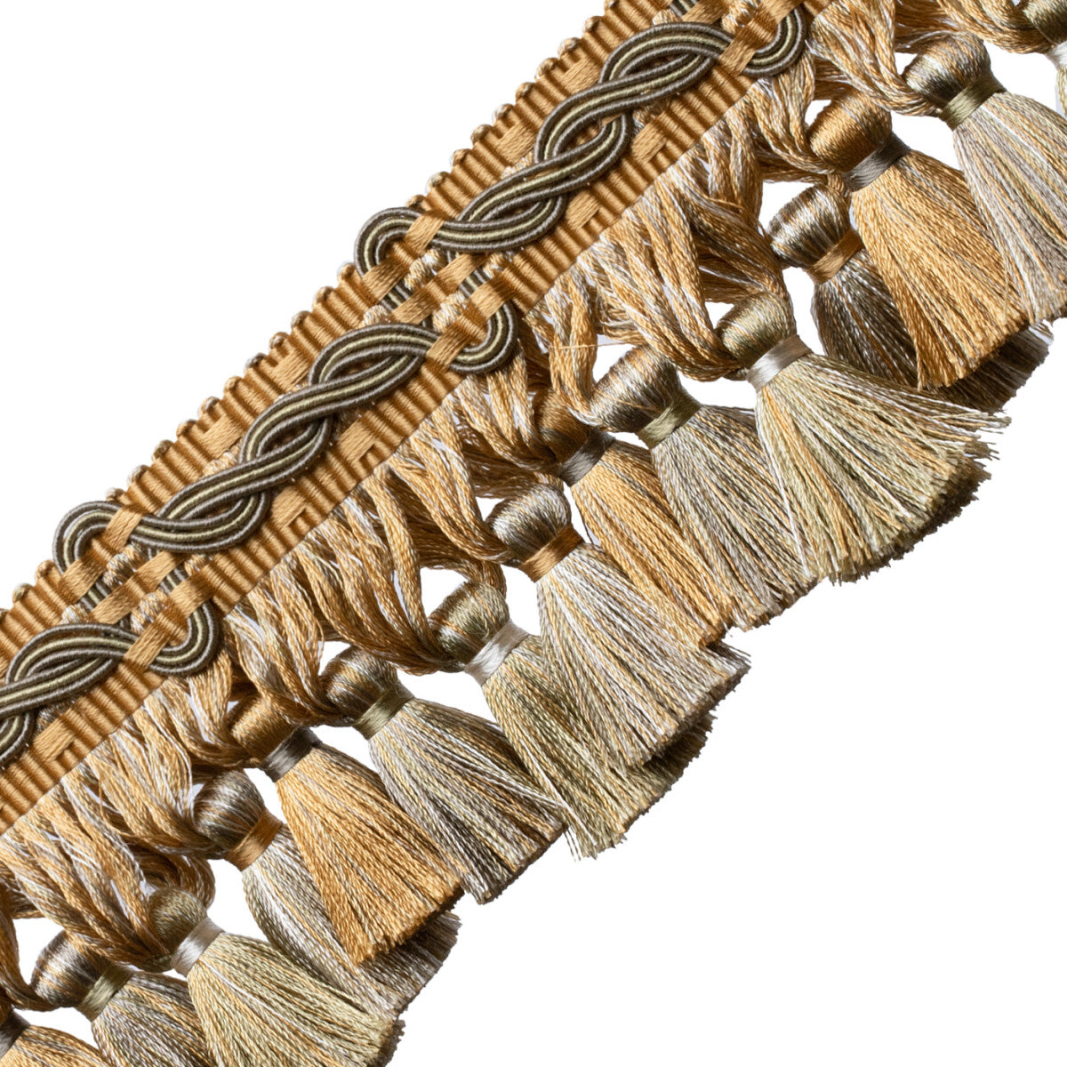 Trianon Scalloped Tassel Frnge Trim by Samuel & Sons in Citrine