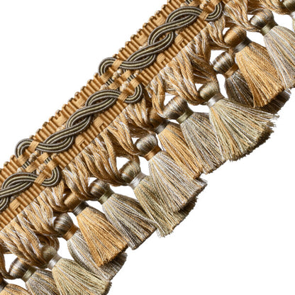 Trianon Scalloped Tassel Frnge Trim by Samuel & Sons in Citrine