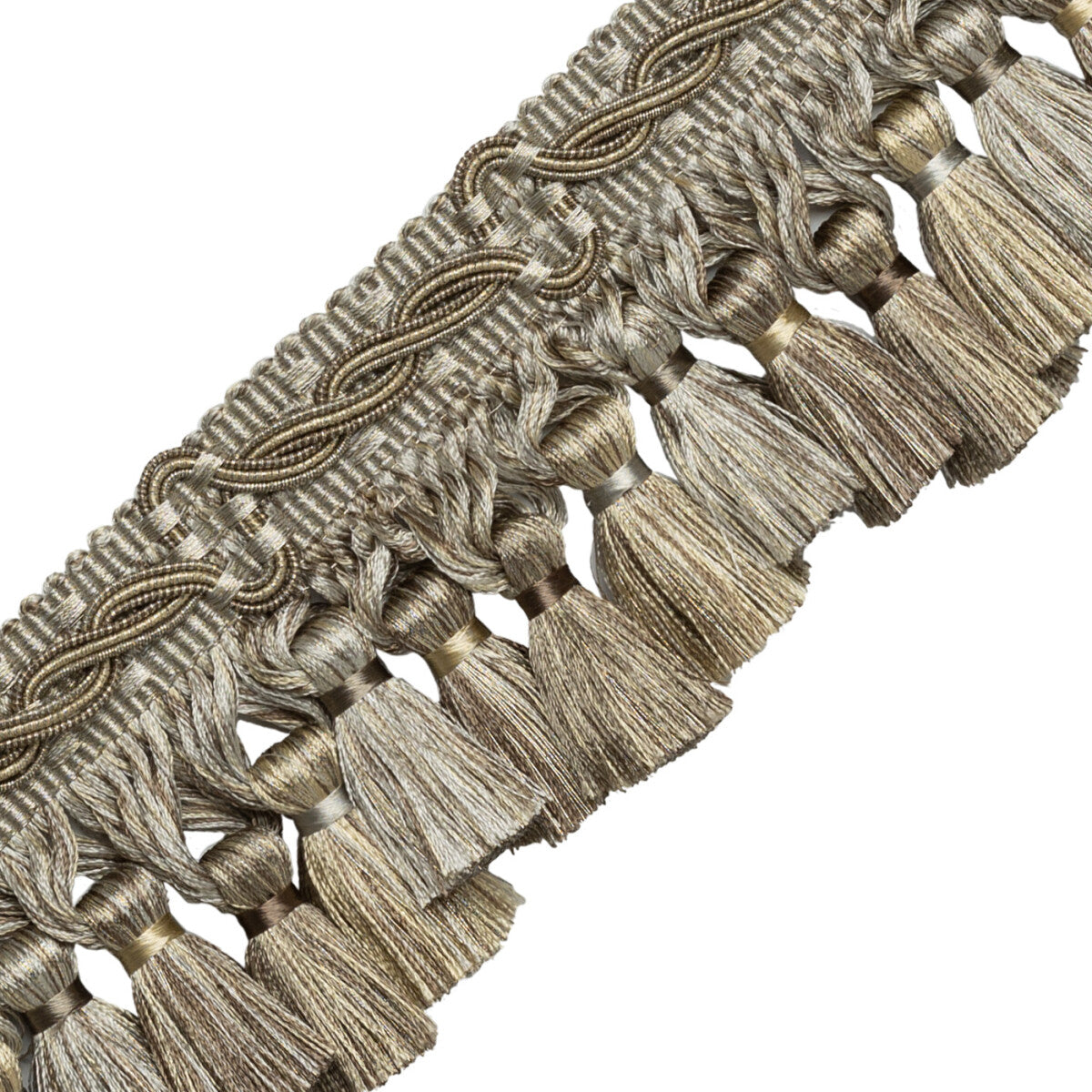 Trianon Scalloped Tassel Frnge Trim by Samuel & Sons in Sterling