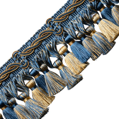 Trianon Scalloped Tassel Frnge Trim by Samuel & Sons in Lapis