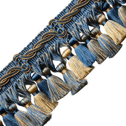 Trianon Scalloped Tassel Frnge Trim by Samuel & Sons in Lapis