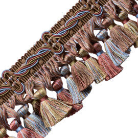 Trianon Scalloped Tassel Frnge Trim by Samuel & Sons in Chocolat