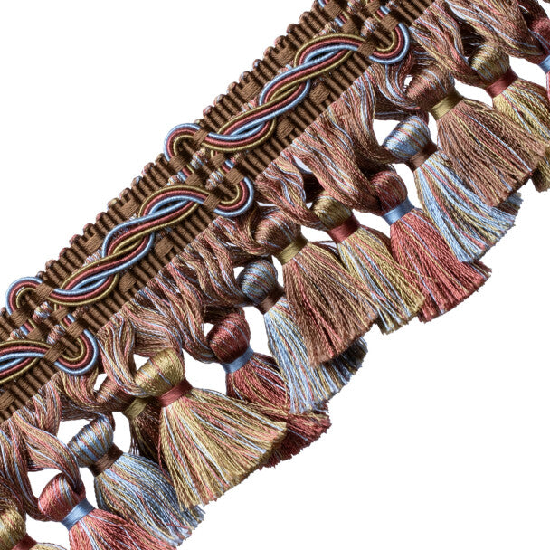 Trianon Scalloped Tassel Frnge Trim by Samuel & Sons in Chocolat