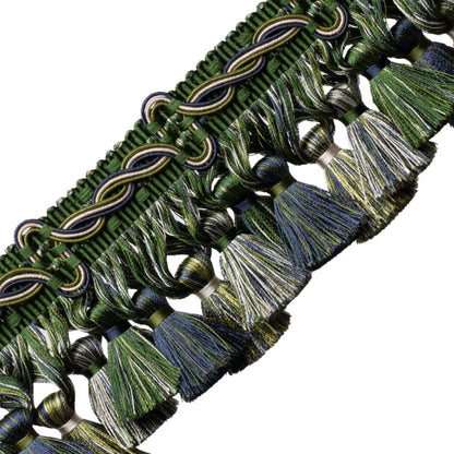 Trianon Scalloped Tassel Frnge Trim by Samuel & Sons in Emerald
