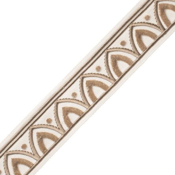 Alessia Velvet Border Trim by Samuel & Sons in Oyster