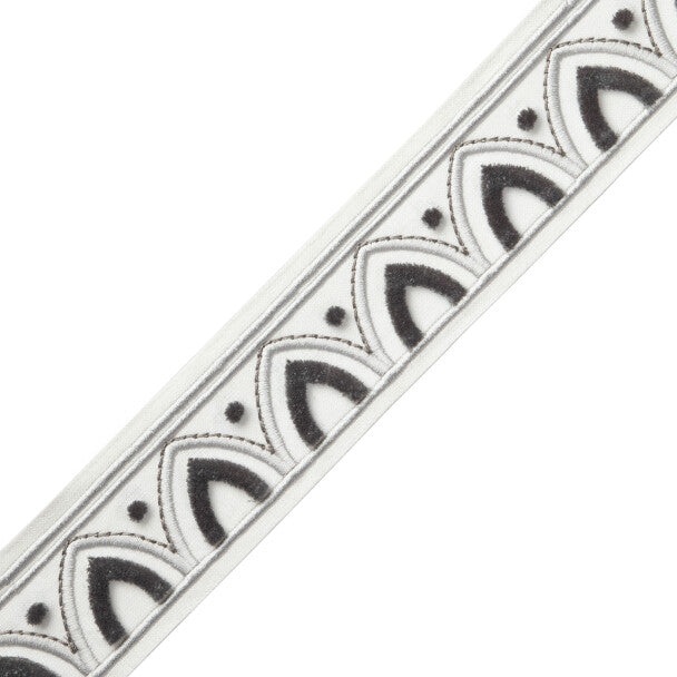 Alessia Velvet Border Trim by Samuel & Sons in Silver Light
