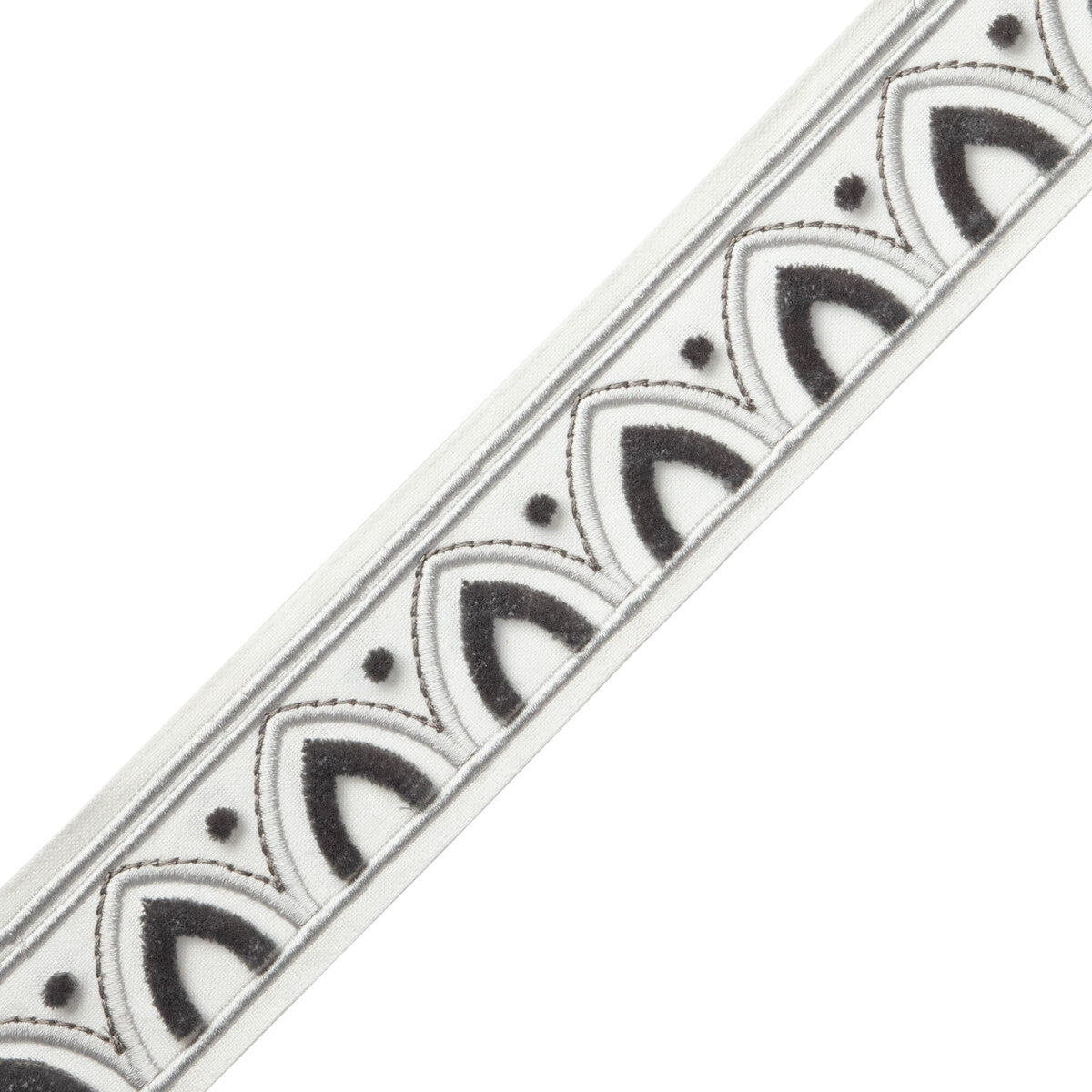 Alessia Velvet Border Trim by Samuel & Sons in Silver Light