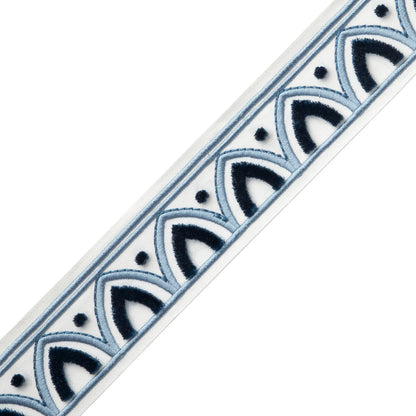 Alessia Velvet Border Trim by Samuel & Sons in Cerulean Blue