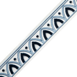 Alessia Velvet Border Trim by Samuel & Sons in Cerulean Blue