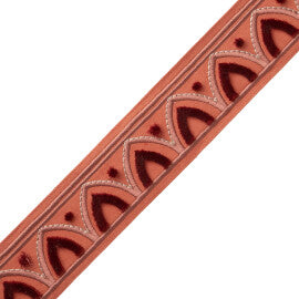 Alessia Velvet Border Trim by Samuel & Sons in Coral