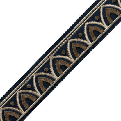 Alessia Velvet Border Trim by Samuel & Sons in Blue Lapis