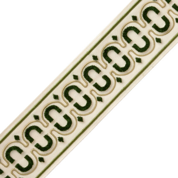 Flórián Velvet Border Trim by Samuel & Sons in Basil