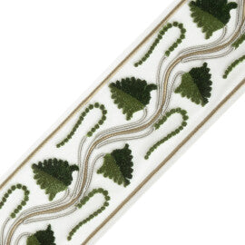Daphne Velvet Border Trim by Samuel & Sons in Forest