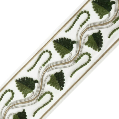 Daphne Velvet Border Trim by Samuel & Sons in Forest
