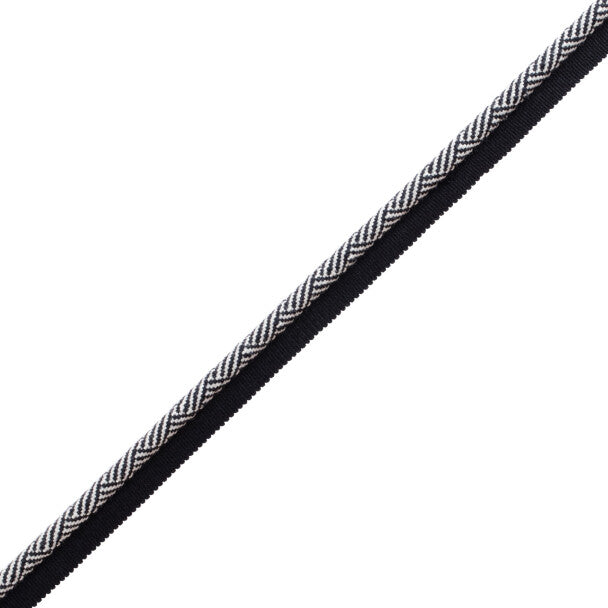 Harlow Cord With Tape Trim by Samuel & Sons in Onyx