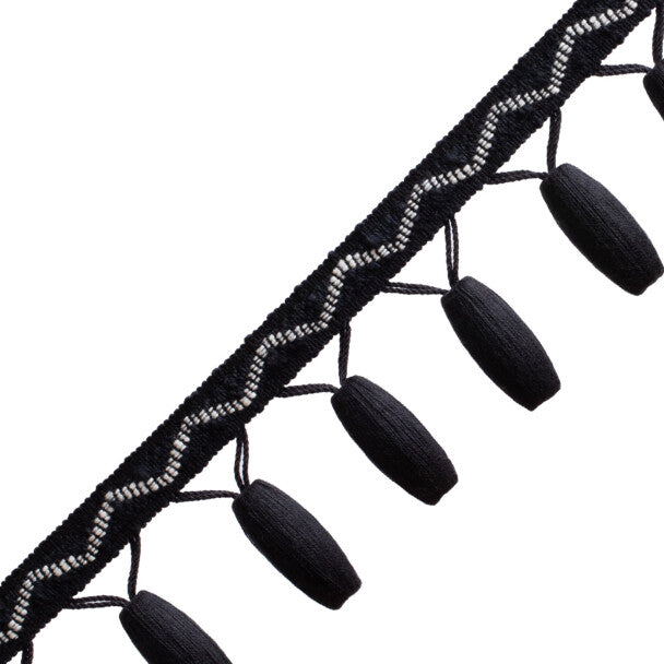Harlow Beaded Fringe Trim by Samuel & Sons in Onxy