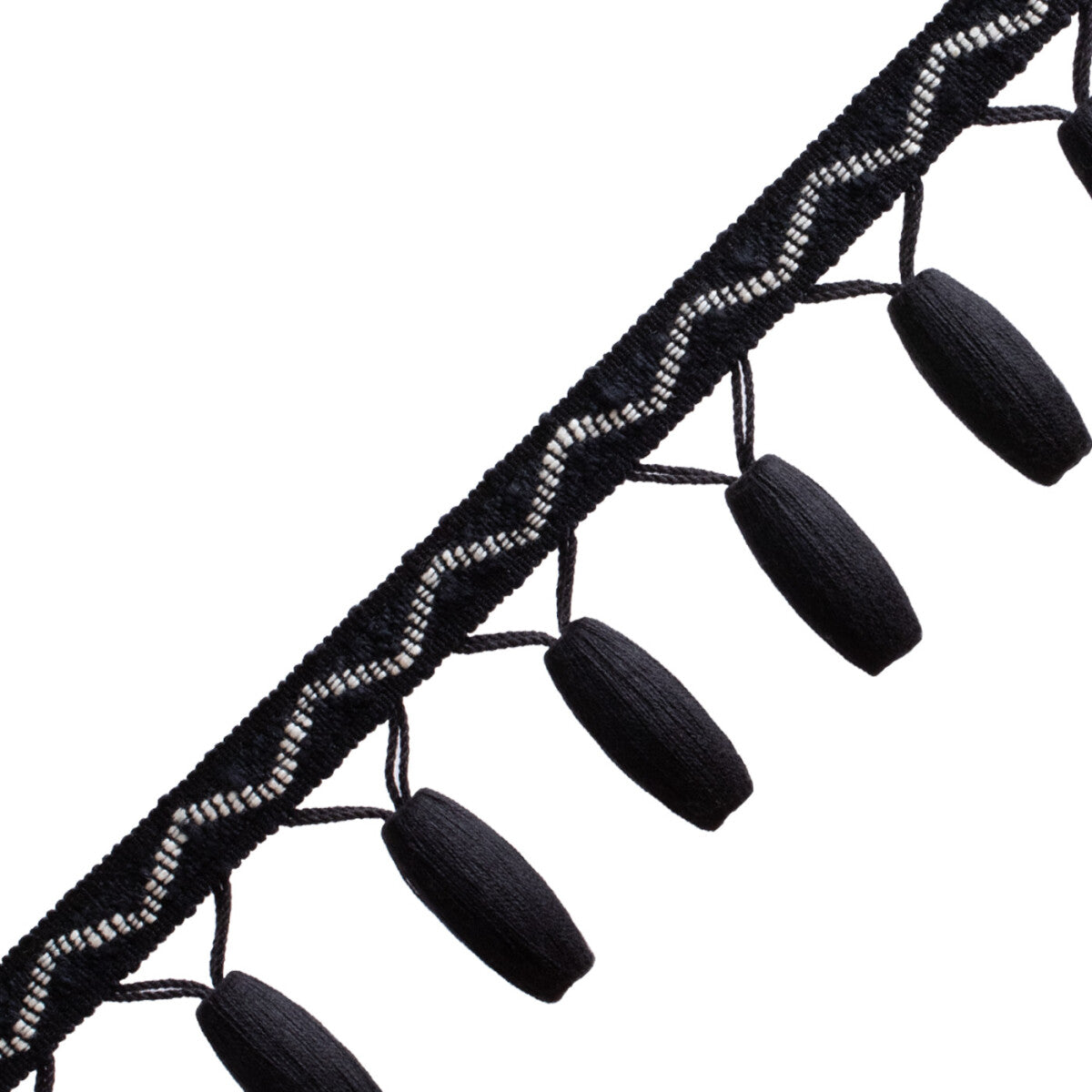 Harlow Beaded Fringe Trim by Samuel & Sons in Onxy
