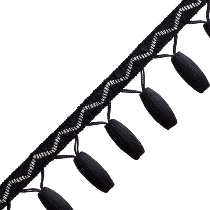 Harlow Beaded Fringe Trim by Samuel & Sons in Onxy