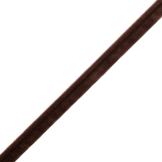 Swiss Velvet Grosgrain Piping Trim by Samuel & Sons in Bark