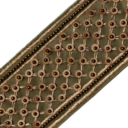 Trellis Beaded Border Trim by Samuel & Sons in Moss