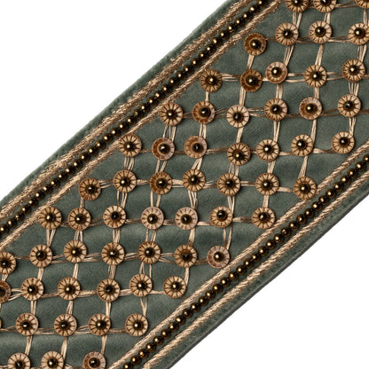Trellis Beaded Border Trim by Samuel & Sons in Marine