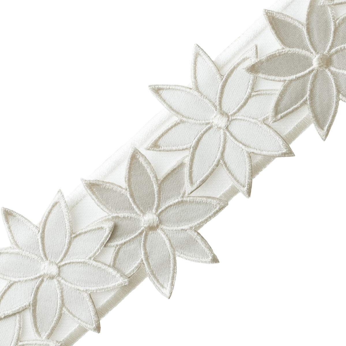 Daisy Appliqué Border Trim by Samuel & Sons in Silver