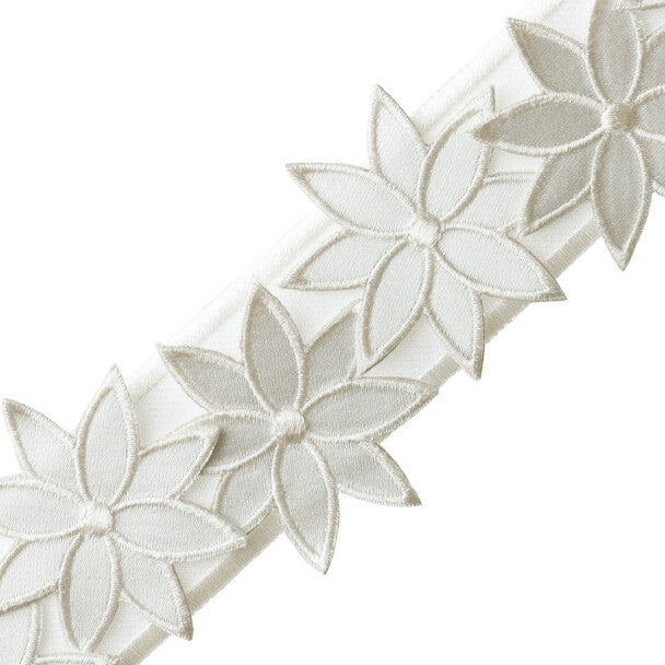 Daisy Appliqué Border Trim by Samuel & Sons in Silver