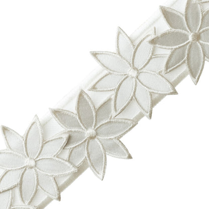 Daisy Appliqué Border Trim by Samuel & Sons in Silver