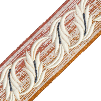 Fogli Cablate Embroidered Border Trim by Samuel & Sons in Rosso