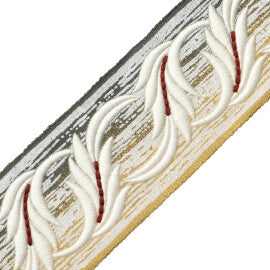 Fogli Cablate Embroidered Border Trim by Samuel & Sons in Bianco