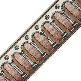 Archi Embroidered Border Trim by Samuel & Sons in Carrara