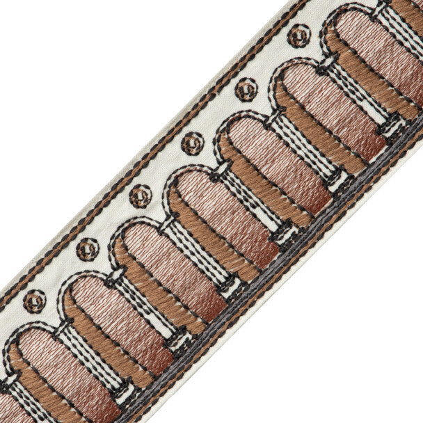 Archi Embroidered Border Trim by Samuel & Sons in Carrara