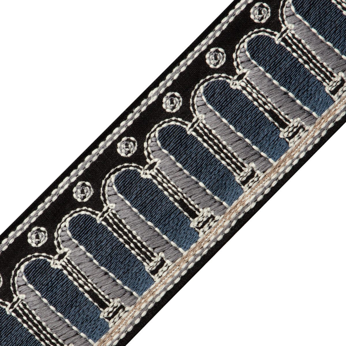 Archi Embroidered Border Trim by Samuel & Sons in Nera